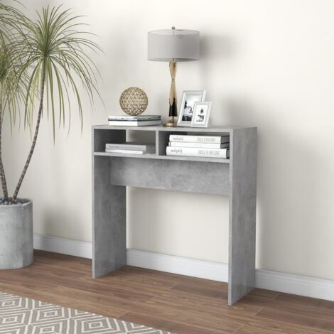 Tavolo Consolle,Tavolo da ingresso,Consolle Salvaspazio e Multiuso per Soggiorno, Ingresso e Corridoio Grigio Cemento 78x30x80 cm in Truciolato CNWI690373 BonneVie