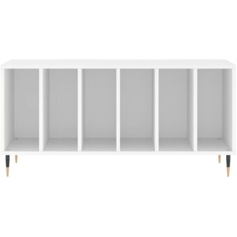 Mobile Porta Dischi Bianco，Mobili TV，Armadio da soggiorno 100x38x48 cm in Legno Multistrato CNWI267710 BonneVie