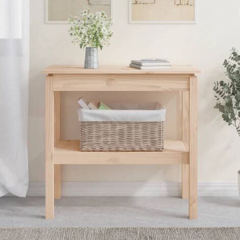 Alaterre Furniture Bethel Acacia Wood Console Table, 52 in. W Entryway Table with Dual Shelf Storage, Rustic Natural Aged Brown
