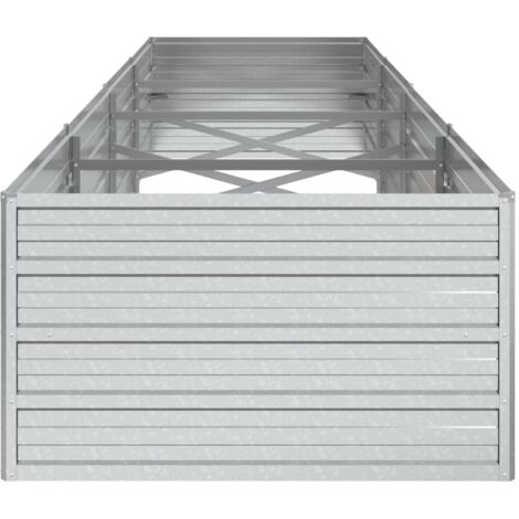 Letto Rialzato In Metallo Zincato Per Orto E Fiori | 320x80x45 Cm | Fioriera Da Esterno Per Balcone E Giardino - Foto 10