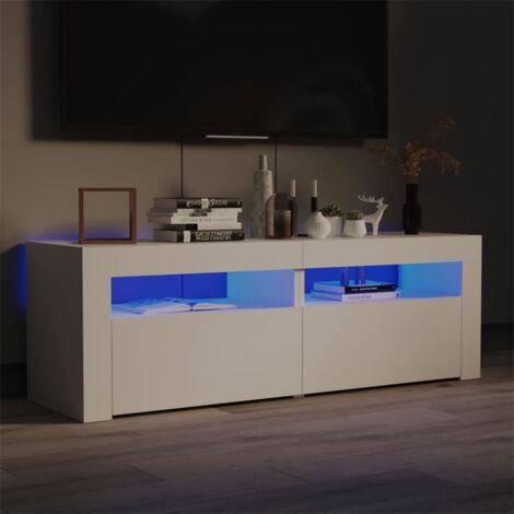 Mobile TV Elegante,Porta TV con Luci LED Bianco 120x35x40 cm -MC47932 (1/5)
