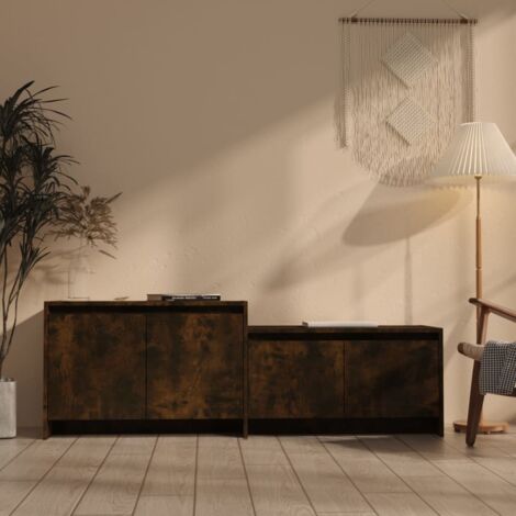 Mobile Porta TV ,Mobile da soggiorno Rovere Fumo 146,5x35x50 cm in Truciolato ITD75275 (1/5)