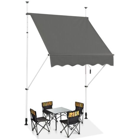 Tenda da sole telescopica e retrattile, Tenda parasole resistente ai raggi UV impermeabile 150x120cm Grigio scuro (1/5)