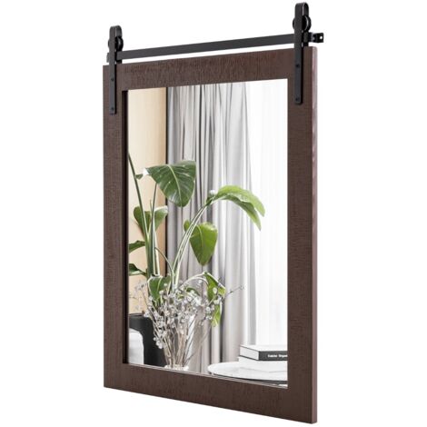 ULIKE Specchio Rotondo In Legno Con Cornice In Perline 76 Cm - Rustico Da Parete Per Bagno, Camera Da Letto, Soggiorno