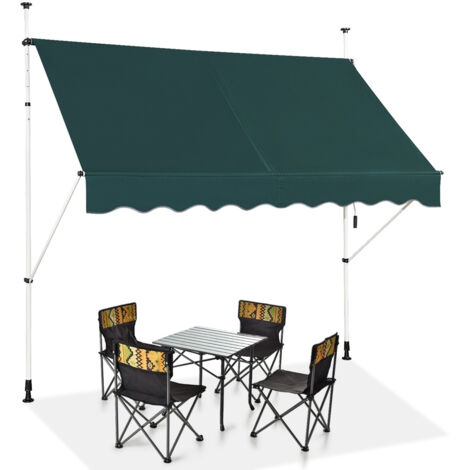 Tenda da sole telescopica e retrattile, Tenda parasole resistente ai raggi UV impermeabile con manovella 2 Dimensioni Verde (1/5)