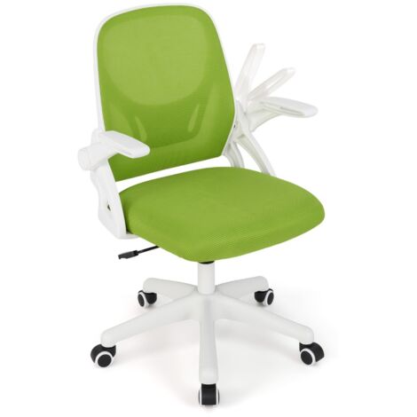 Sedia da scrivania ergonomica in rete con supporto lombare e braccioli ribaltabili, Sedia da lavoro girevole Verde (1/5)