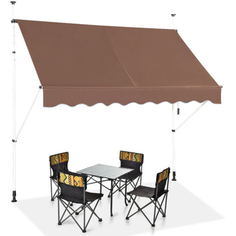 Tenda da sole telescopica e retrattile, Tenda parasole resistente ai raggi UV impermeabile con manovella 2 Dimensioni Marrone (1/5)