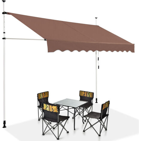 Tenda da sole telescopica e retrattile, Tenda parasole resistente ai raggi UV impermeabile 300 x 120 cm Marrone (1/5)