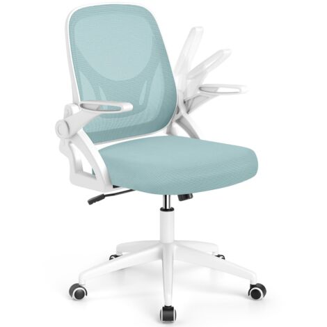 Sedia da scrivania ergonomica in rete con supporto lombare e braccioli ribaltabili, Sedia da lavoro girevole Blu (1/5)