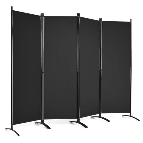 RANTILA Divisorio Pieghevole A 3 Pannelli, Alto 1,8 M, Telaio In Metallo Nero, Indipendente Per Ufficio, Camera Da Letto, Studio - 2