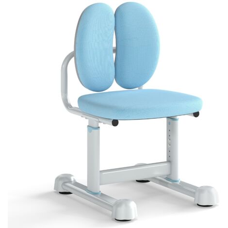 Sedia per studiare con doppio supporto lombare e altezza regolabile, Sedia da compiti imbottita per casa e scuola Blu (1/5)