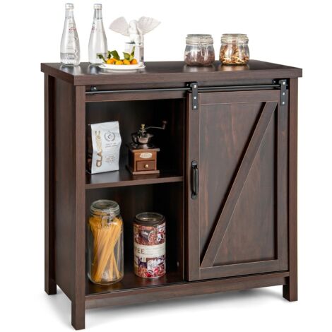 Credenza buffet porta serranda scorrevole soggiorno mobiletto portaoggetti rustica cucina Marrone (1/5)