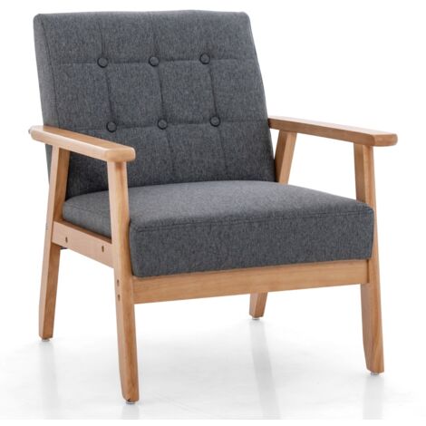 Ya-Home Poltrona Imbottita in Velluto Sedia da Salotto Poltrone Salotto con Gambe in Metallo Dorato Poltroncina Moderna per Camera da Letto/Soggiorno, Beige