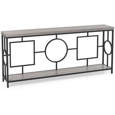Tribesigns Tavolo Consolle Da 180 Cm, Divano Industriale A 3 Livelli Con Struttura In Metallo Moderno Dietro Il Divano Con Ripiani Portaoggetti Per Soggiorno Ingresso Corridoio Atrio 87230003