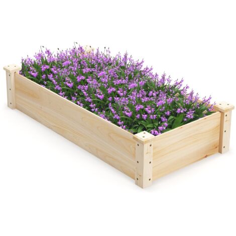 Fioriere Letto da giardino rialzato giardinaggio elevato per giardino Fioriere Letto per orto in legno di abete fioreria per erbe Naturale