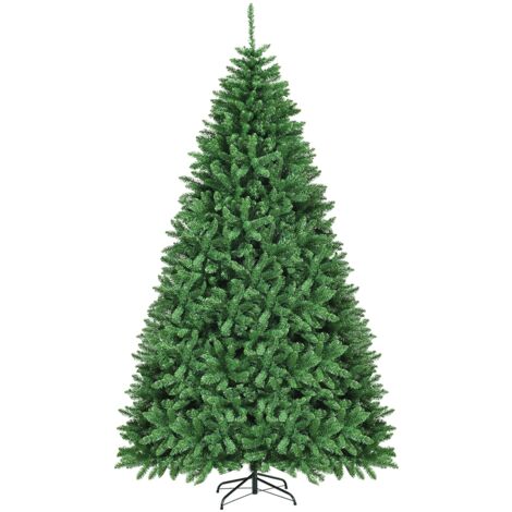 Albero di Natale 275cm non illuminato Abete con base pieghevole metallica Verde (1/5)