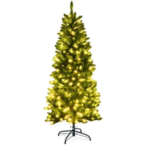 Albero di Natale illuminato da 150cm, abete artificiale con 150 luci bianche e calde (1/5)
