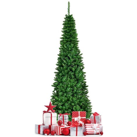 Albero di Natale 200cm 708 rami Abete innevato con base metallica e luci LED (1/5)