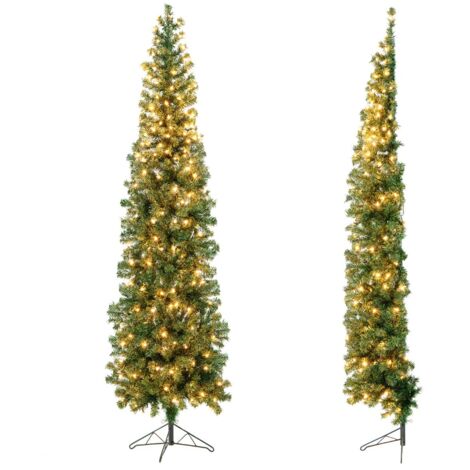 Albero Di Natale A Matita MuRealy, 1,8 M, Sottile Con 450 Punte, Rami In PVC E Base Metallica