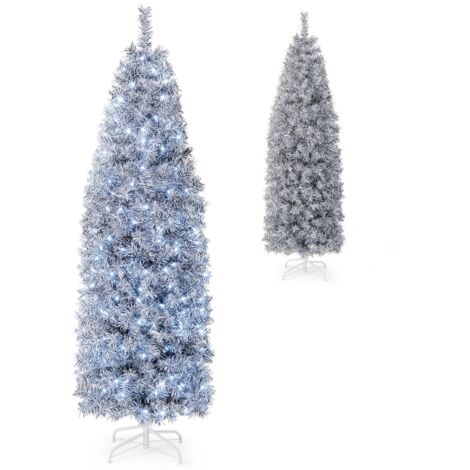 Albero di Natale artificiale pre-illuminato da 180cm con 250 luci LED 475 rami base pieghevole (1/5)