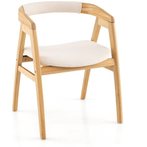 Poltrona in bambù poltrona moderna con schienale curvato e cuscino per seduta, Sedia boho imbottita per soggiorno Naturale (1/5)