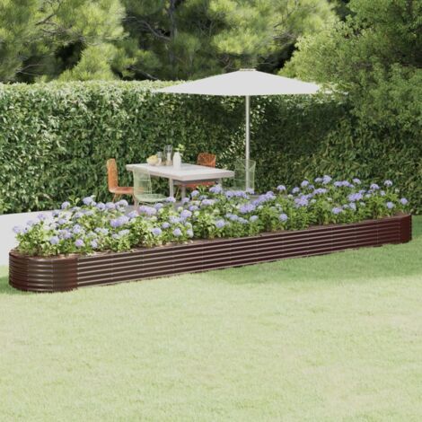 Fioriere Giardino，Letto Giardino，Orti rialzati Acciaio Verniciato Polvere 544x100x36 cm Marrone XZZ391214 MaisonChic (1/5)