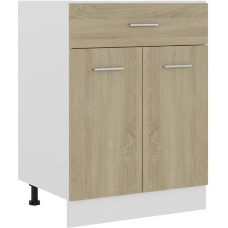 Armadio con Cassetto Mobili base cucina - Rovere Sonoma 60x46x81,5 cm in  Truciolato