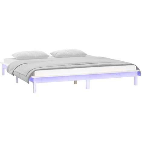 Giroletto LED Struttura Letto - Letto per adulti Bianco 120x190 cm