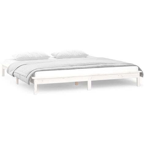 Giroletto Struttura Letto - Letto per adulti Bianco 120x190 cm 4FT Small  Double in Legno Massello BV106032 