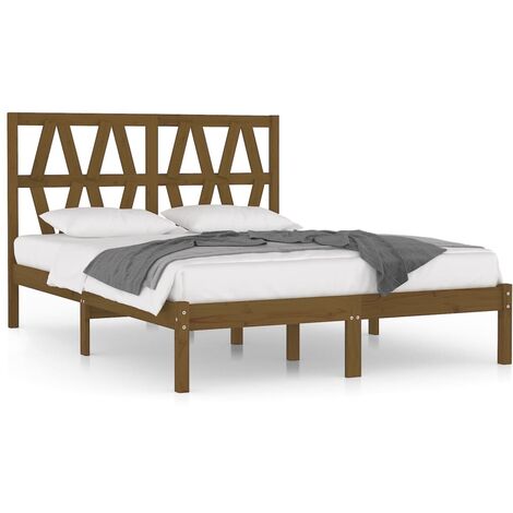 Giroletto Struttura Letto - Letto per adulti Miele in Legno Massello di  Pino 200x200 cm BV449874 - BonneVie