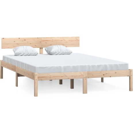 Giroletto Struttura Letto - Letto per adulti in Legno Massello di Pino  120x200 cm Bianco BV358025 - BonneVie