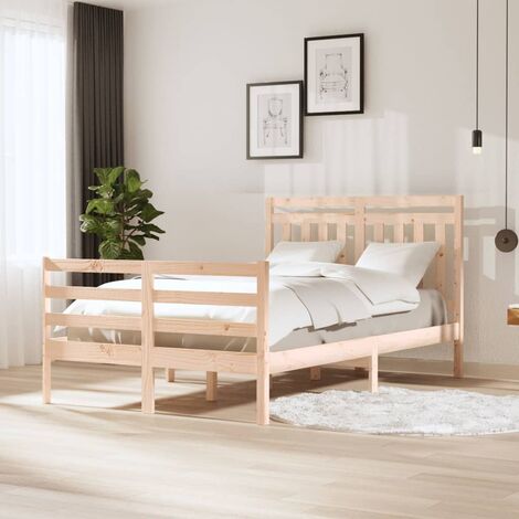 Giroletto Struttura Letto - Letto per adulti in Legno Massello 120x190 cm  4FT Small Double BV991898 - BonneVie