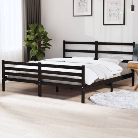 Struttura Letto per adulti,Telaio del letto,Giroletto Marrone Scuro in  Legno Massello di Pino 90x200