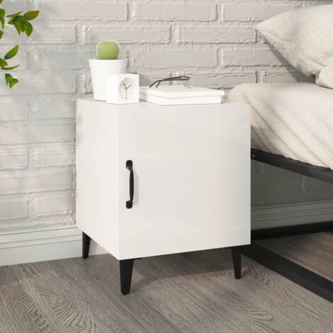 Comodino Moderno Con 2 Cassetti - Design Scandinavo Bianco E Dorato 40x25x51cm - Foto 4