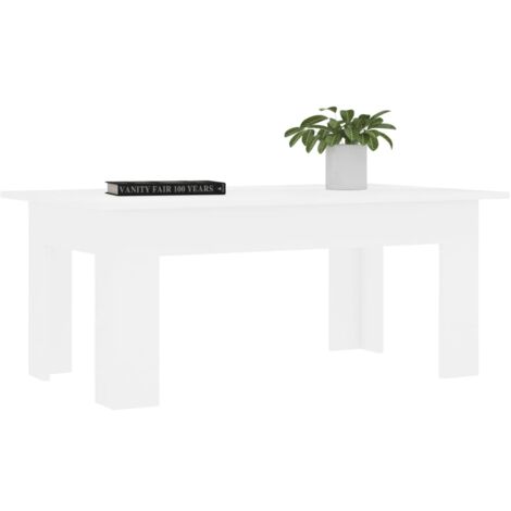 Tavolino Basso da Caffè - Tavolino da Salotto Bianco 100x60x42 cm in Legno  Multistrato BV302147 - BonneVie
