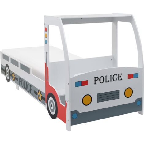 Lettino Bambini 140x70 Cm Con Nome Personalizzato - Lettino Auto Polizia Con Materasso - Foto 3