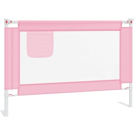 Sponda Letto di Sicurezza per Bambini - Sponde e barriere anticaduta letto  Rosa 100x25 cm in Tessuto