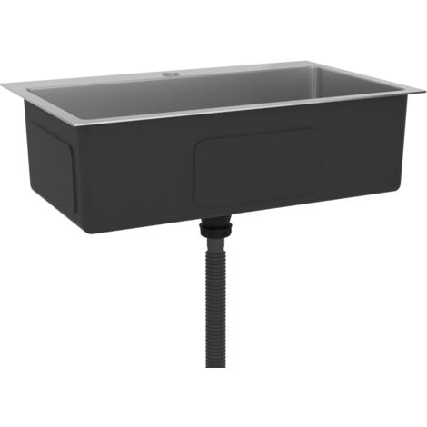 Lavello da Cucina Lavandino Cucina - Lavorato a Mano in Acciaio Inox BV818987 - BonneVie