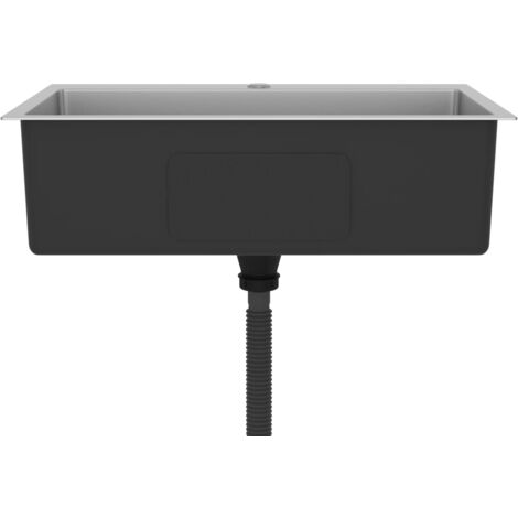 Lavello da Cucina Lavandino Cucina - Lavorato a Mano in Acciaio Inox BV818987 - BonneVie