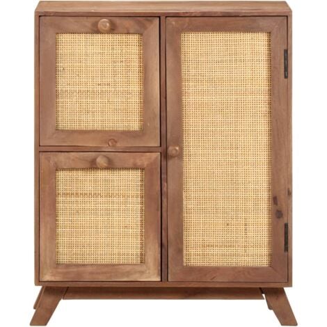 Buffet in mango massello e rattan 115 cm - Sala da pranzo/Buffet e