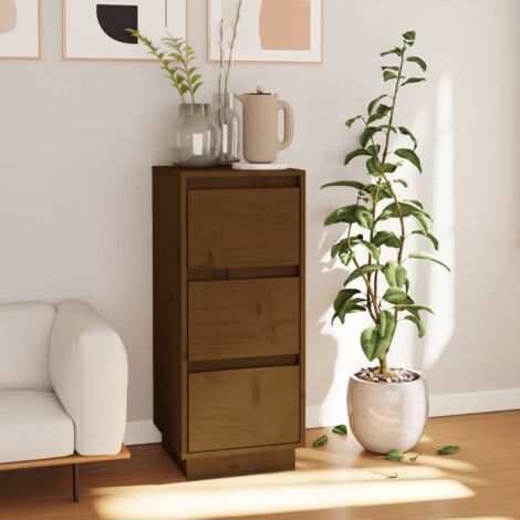 Testiera Letto Singolo In Legno Massello Di Pino - Design Moderno, Marrone Miele, 95x4x100 Cm