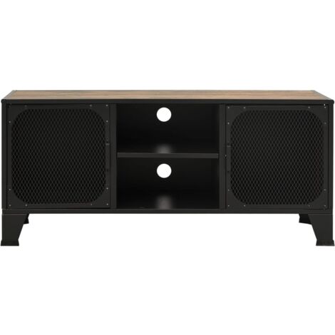 Mobile TV Moderno - Porta TV Marrone Rustico 105x36x47 cm in Metallo e MDF  BV936181 - BonneVie