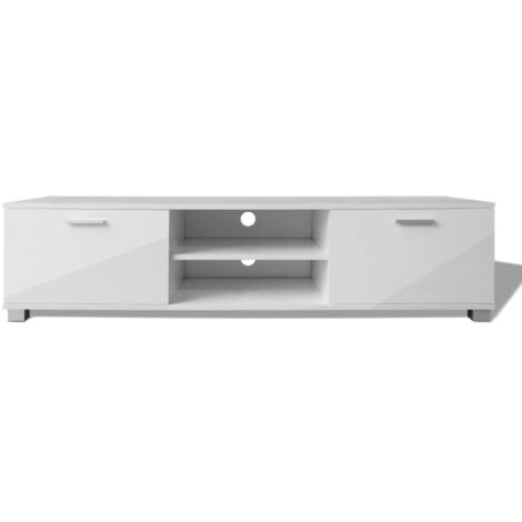 Mobile TV Moderno - Porta TV Bianco Laccato Lucido 120x40,3x34,7 cm  BV681313 - BonneVie