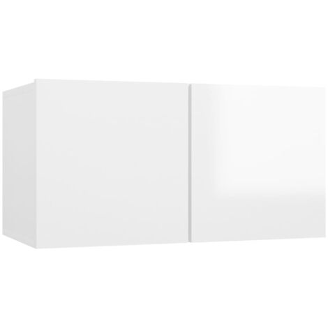 Mobile TV Moderno - Porta TV Bianco Laccato Lucido 120x40,3x34,7 cm  BV681313 - BonneVie