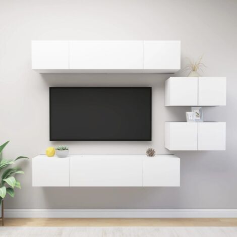 Tidyard Mobile TV Moderno In Truciolato Con Luci LED E 2 Armadietti, Larghezze 180/200/260/300 Cm, Per Soggiorno
