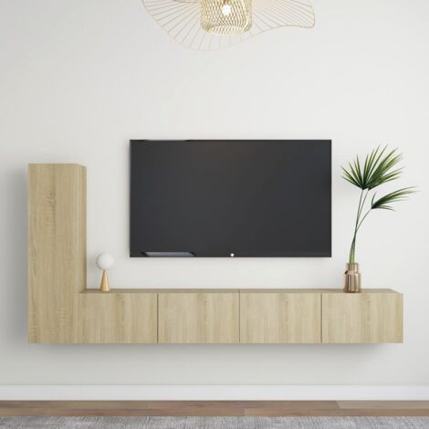 Mobile TV Rovere Sonoma 120,5x40x46cm Legno Multistrato Metallo vidaXL