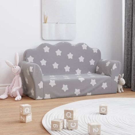 Divano per Bambini con Poggiapiedi, Divano Luminoso con Fodera Rimovib