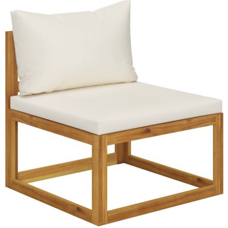VidaXL Divano Angolare Modulare In Acacia: Il Tuo Angolo Relax In Giardino O In Casa, Con Cuscini Crema!