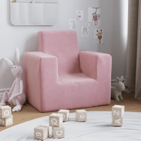 Divano per Bambini - Divano relax Sofa Rosa in Morbido Peluche BV341158 -  BonneVie