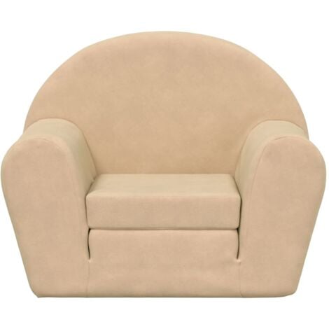 Divano per Bambini - Divano relax Sofa Crema in Morbido Peluche BV668192 -  BonneVie